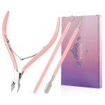 Cuticle Trimmer with Cuticle Pusher -YINYIN Cuticle Remover Cuticle Nippers Professional Stainless Steel Cuticle Pusher and Cutter Clippers Durable Pedicure Manicure Tools for Fingernails and Toenails